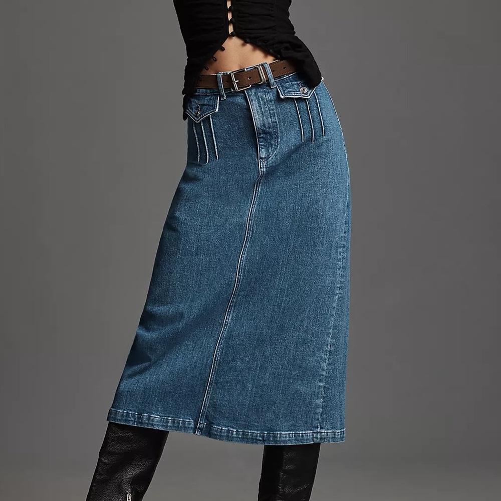 LE JEAN Denim Midi Skirt